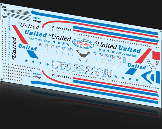 1/200 Scale Decal United Stars & Bars 747