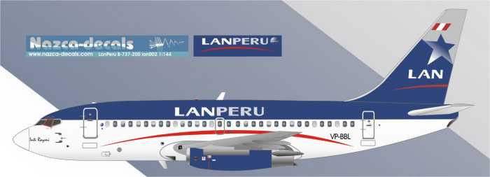 1/144 Scale Decal Lan Peru 737-200