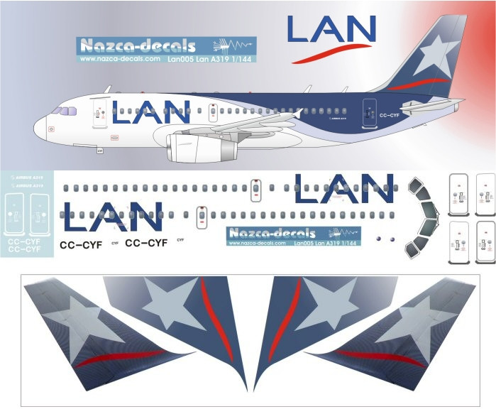 1/144 Scale Decal LAN A-319