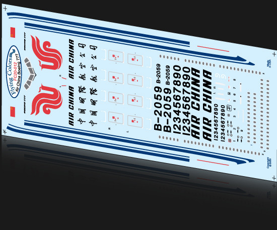 1/200 Scale Decal Air China 777
