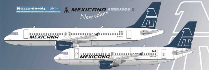 1/144 Scale Decal Mexicana A-319 / A-320
