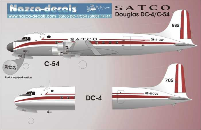 1/144 Scale Decal SATCO-Peru DC-4 / C-54