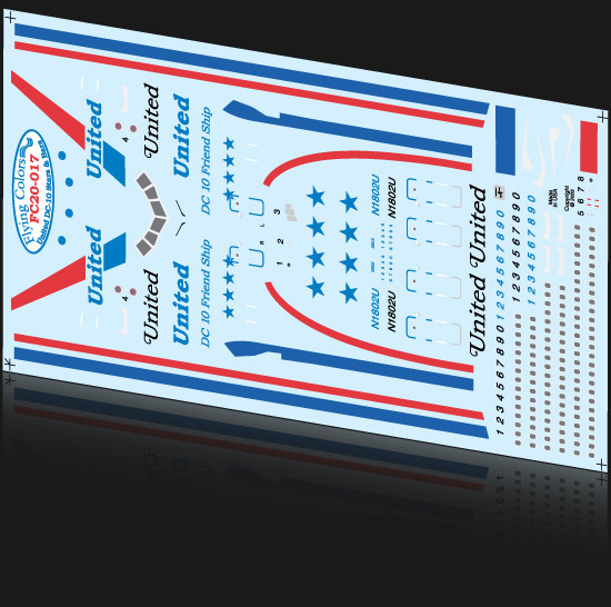 1/200 Scale Decal United Stars & Bars DC-10