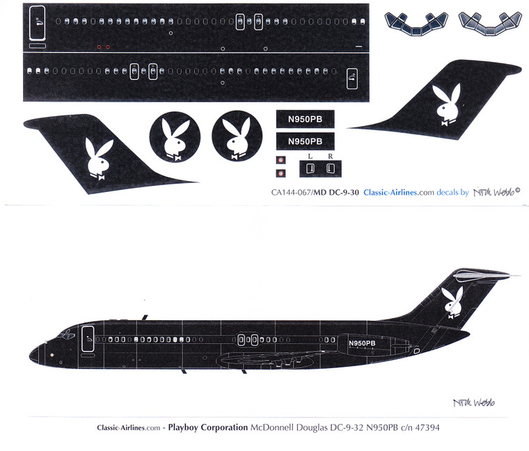 1/144 Scale Decal Playboy Corporation DC9-30