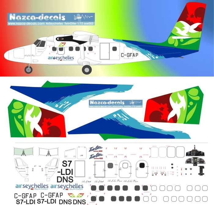 1/72 Scale Decal Air Seychelles Twin Otter