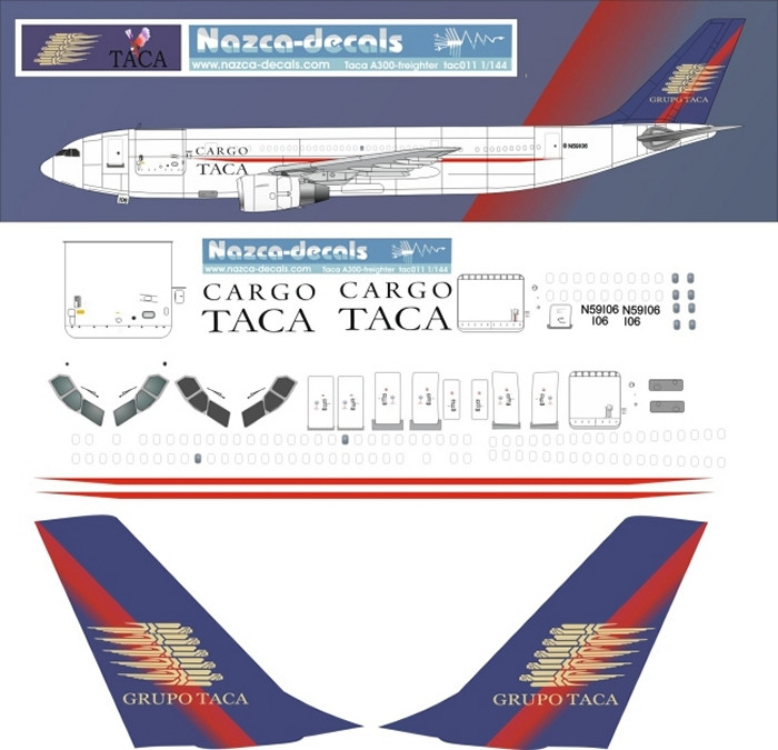 1/144 Scale Decal TACA Cargo A-300