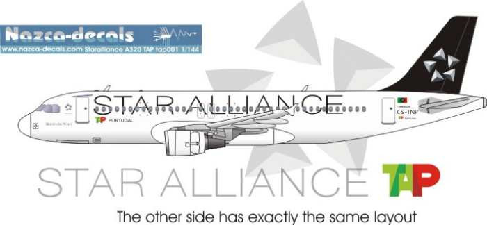 1/144 Scale Decal TAP A-320 Star Alliance