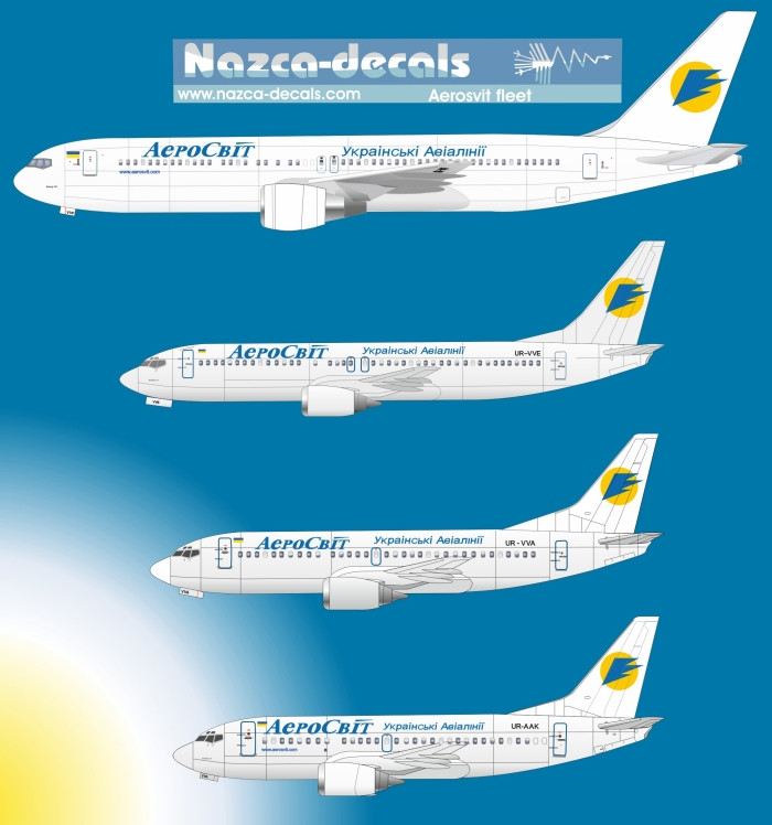1/144 Scale Decal AeroSvit 737-400