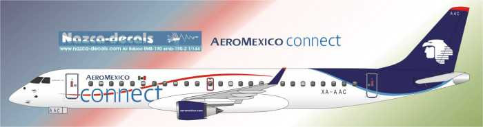 1/144 Scale Decal AeroMexico Connect  Emberair 190