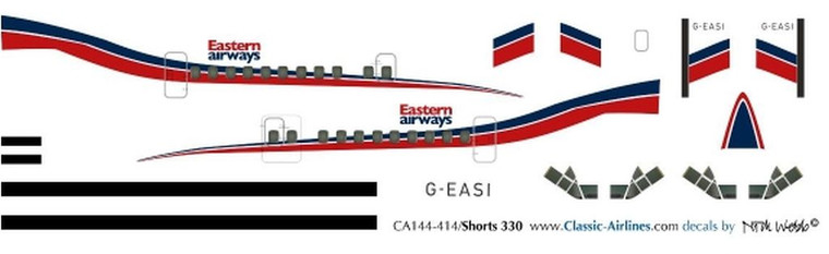 1/144 Scale Decal Eastern Airways Shorts 330