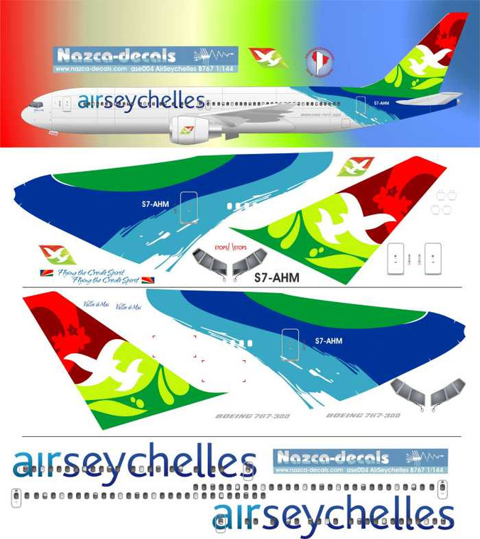 1/144 Scale Decal Air Seychelles 767