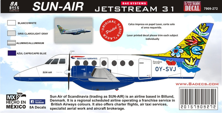 1/72 Scale Decal British Airways BAE JETSTREAM