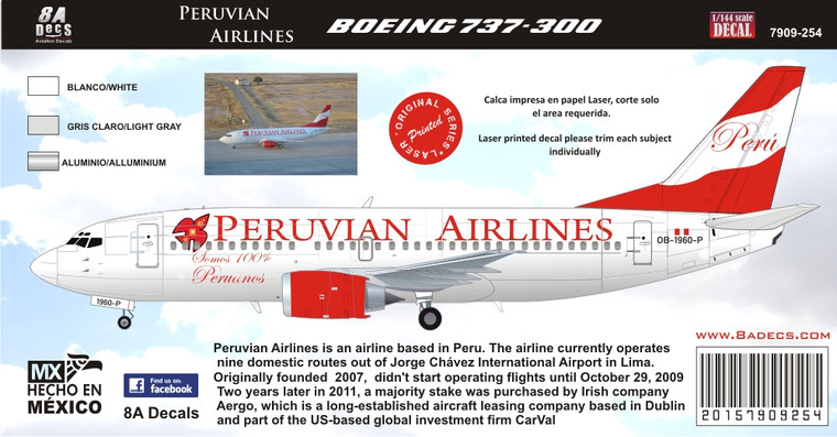 1/144 Scale Decal Peruvian 737-300