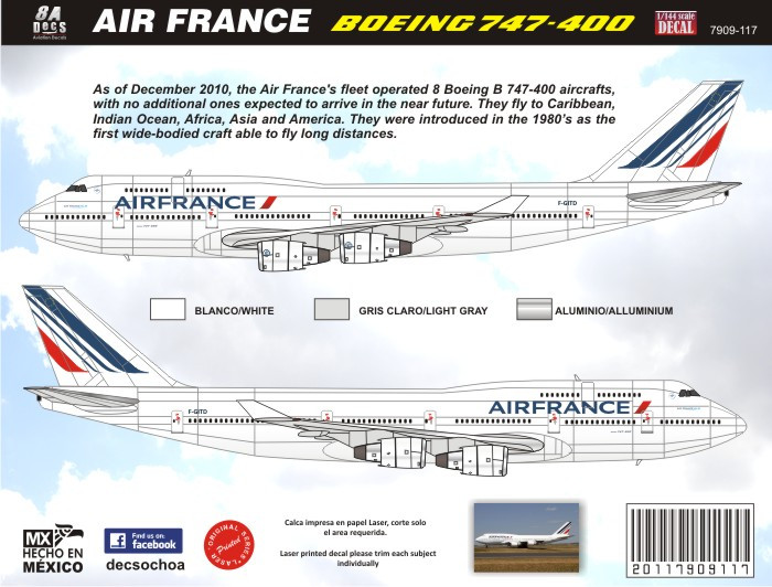 1/144 Scale Decal Air France 747-400