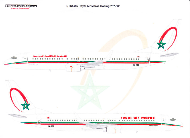 1/144 Scale Decal Royal Air Maroc 737-800