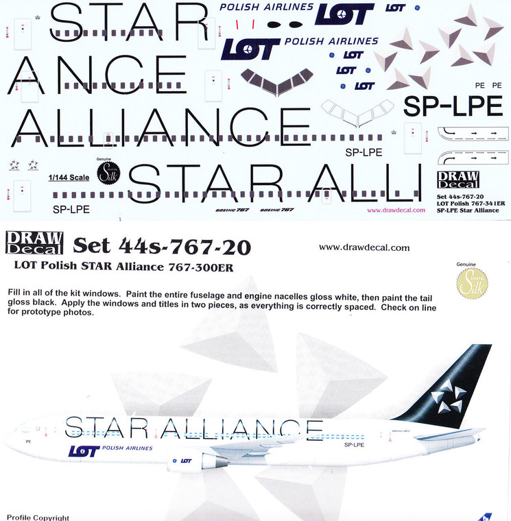 1/144 Scale Decal LOT 767-300ER STAR ALLIANCE