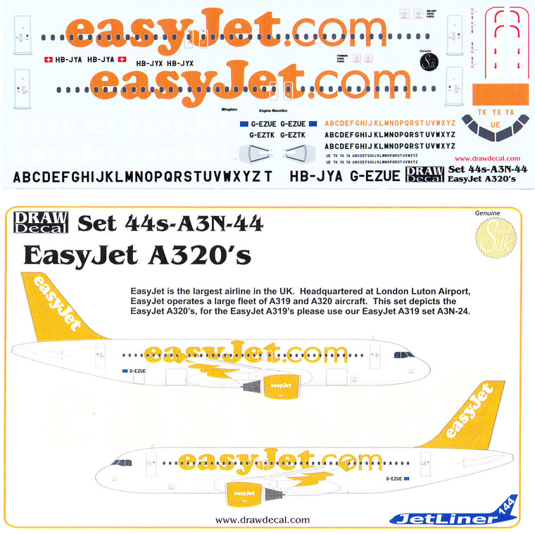 1/144 Scale Decal easyJet A-320