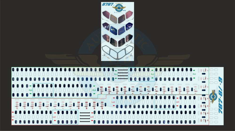 1/144 Scale Decal Lifelike Cockpit & Windows 787