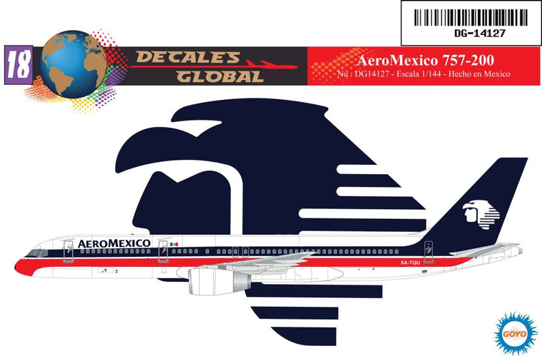 1/144 Scale Decal Aero Mexico 757-200