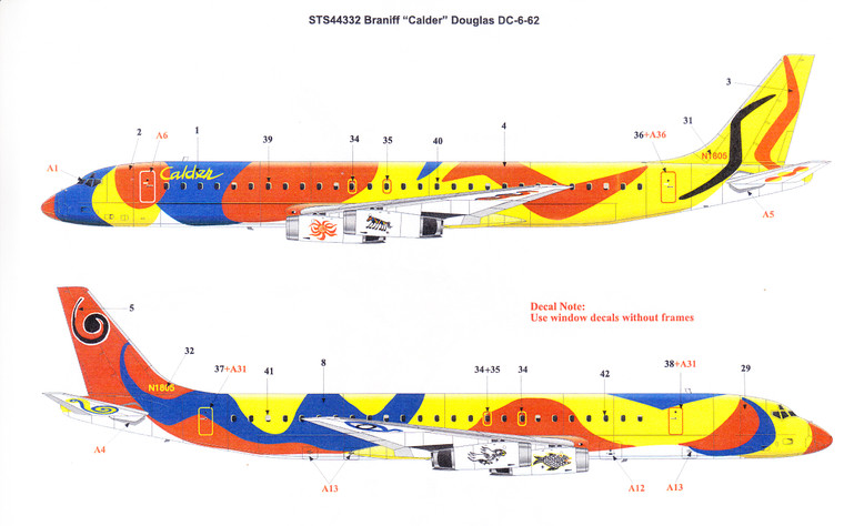 1/144 Scale Decal United Airlines 767-222 / 332 Saul Bass