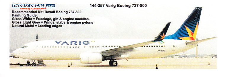 1/144 Scale Decal Varig 737-800