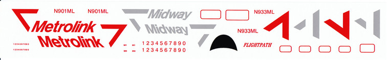 1/144 Scale Decal Midway / Metrolink DC-9