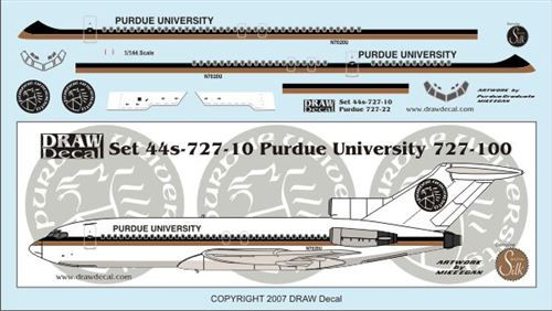 1/144 Scale Decal Perdue University 727-100