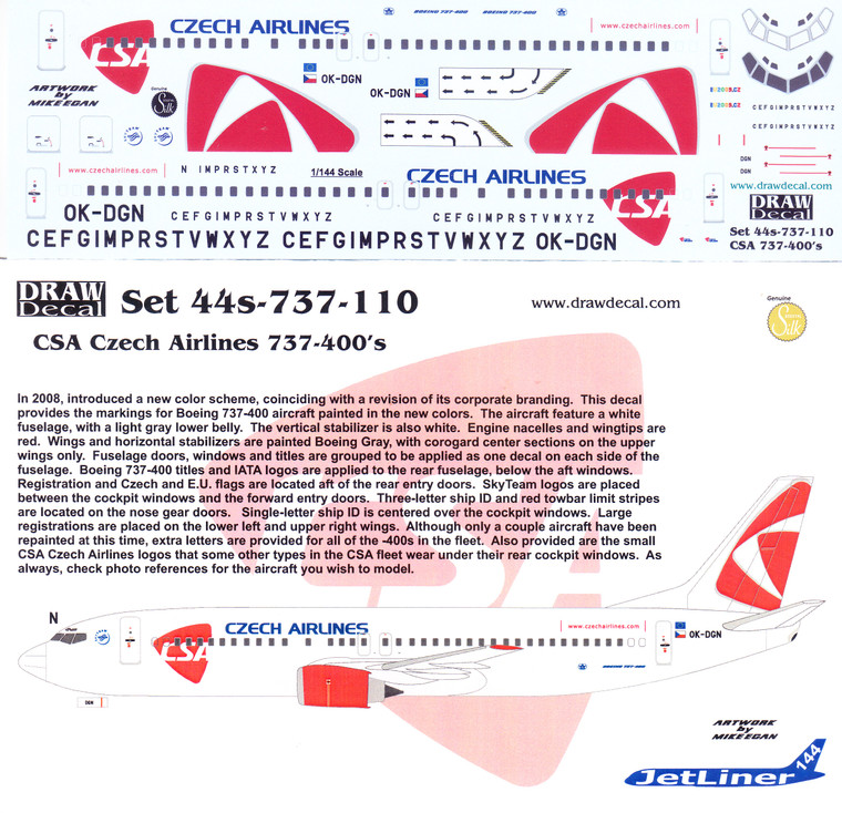 1/144 Scale Decal CSA 737-400