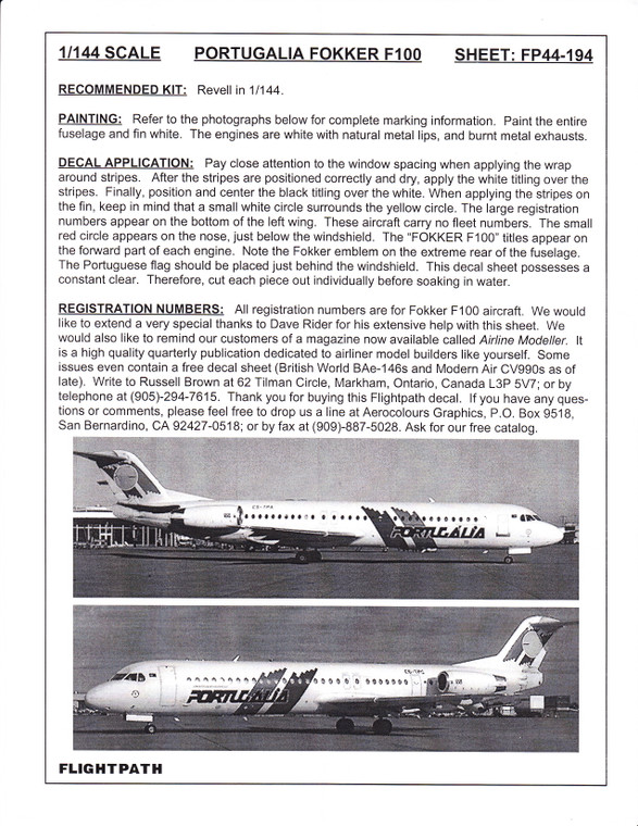 1/144 Scale Decal Portugalia F-100