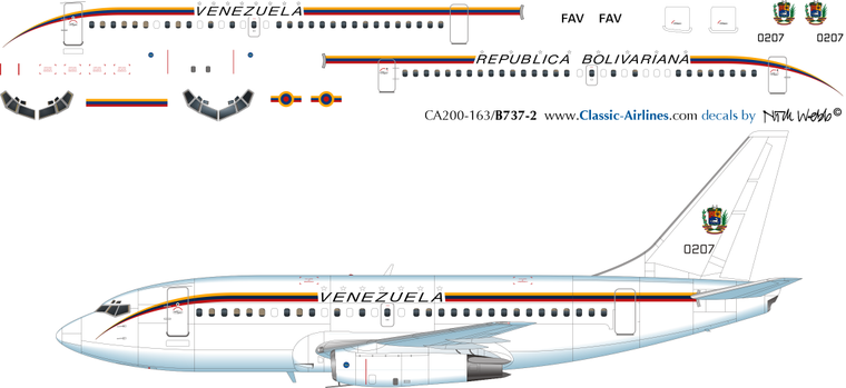 1/200 Scale Decal FAV - Republica Bolivariana 737-200