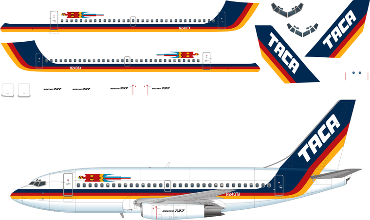 1/200 Scale Decal TACA 737-200