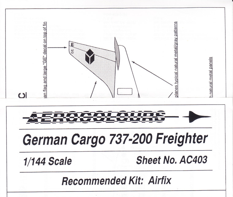 1/144 Scale Decal German Cargo 737-200F