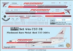 1/144 Scale Decal Piedmont 737-300 Bare Metal Red