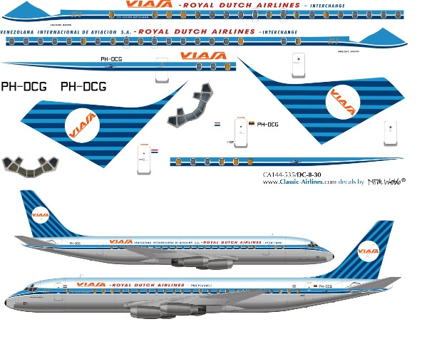 1/144 Scale Decal KLM / Viasa DC8-30