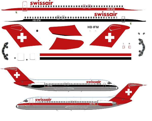 1/144 Scale Decal Swissair DC9-30 Experimental