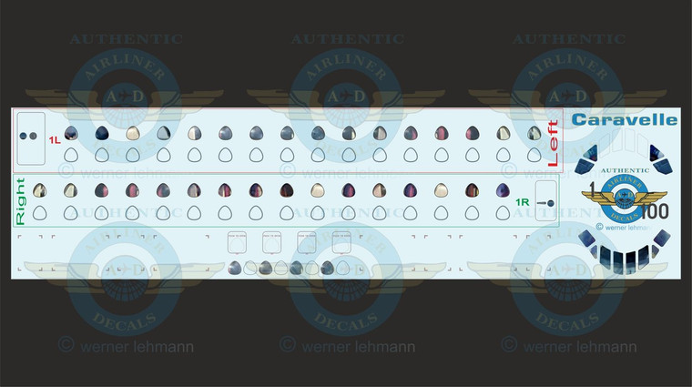 1/100 Scale Decal Caravelle LIFELIKE Cockpit & Windows