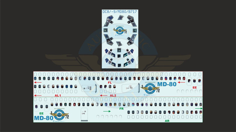 1/72 Scale Decal MD-80 LIFELIKE Cockpit & Windows