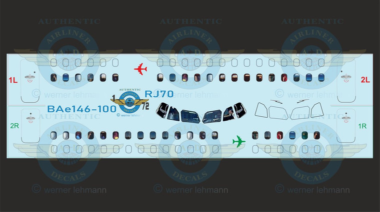 1/72 Scale Decal BAe 146-100 / RJ-70 LIFELIKE Cockpit & Windows
