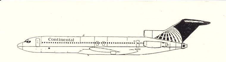 1/144 Scale Decal Continental 727-200