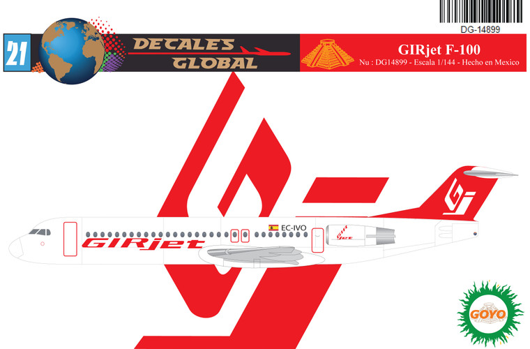 1/144 Scale Decal GirJet F-100