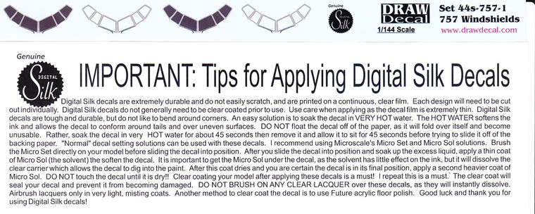1/144 Scale Decal Cockpits 757