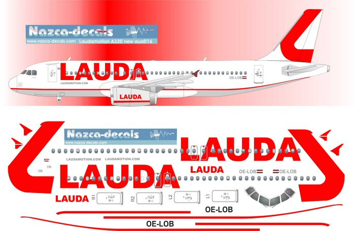 1/144 Scale Decal Lauda A-320