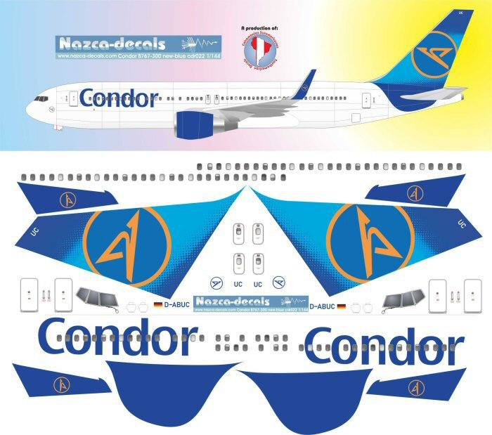 1/144 Scale Decal Condor 767-300 Blue
