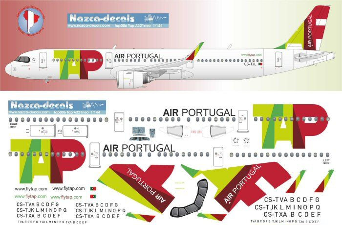 1/144 Scale Decal TAP Air Portugal A-321 NEO XLR