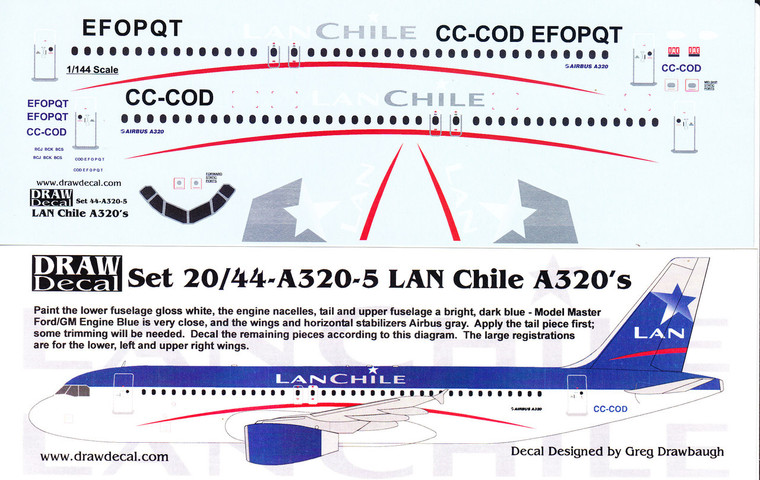1/144 Scale Decal LAN Chile A-320