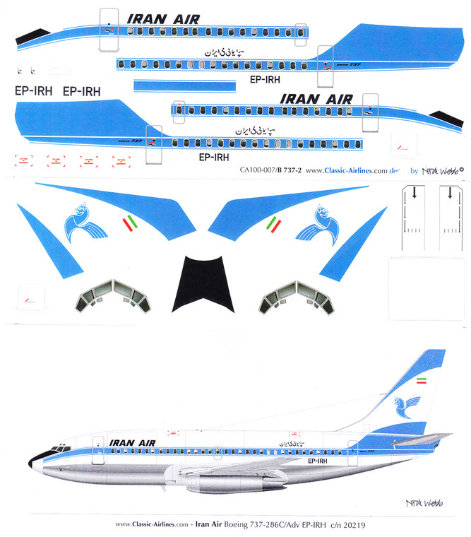 1/100 Scale Decal Iran Air 737-200