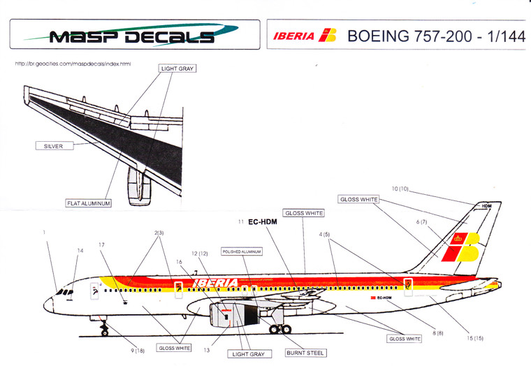 1/144 Scale Decal Iberia Airlines 757-200