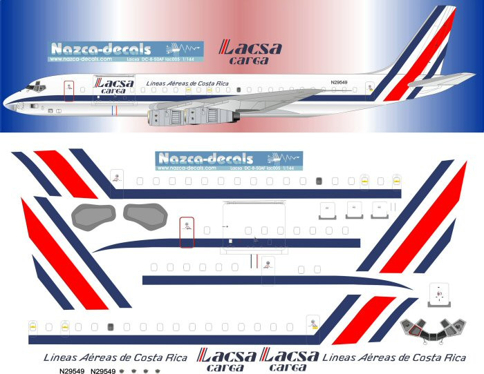 1/144 Scale Decal LACSA Carga DC8-50