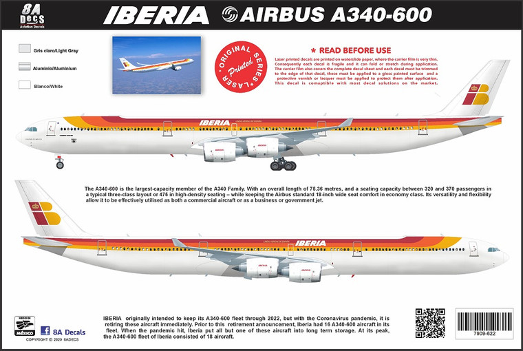 1/144 Scale Decal Iberia Airlines A340-600
