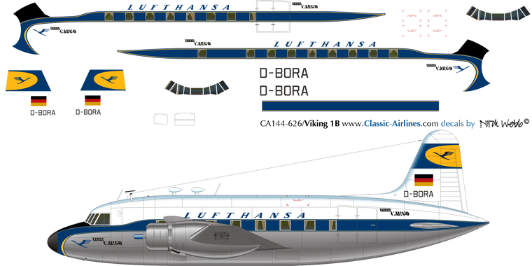 1/144 Scale Decal Lufthansa Viking